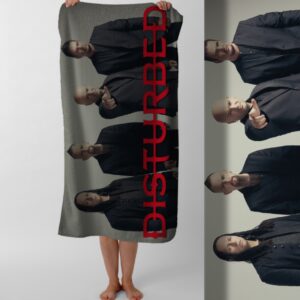 Рушник Disturbed рок гурт дістербед 2 пляжний з принтом ВСІ розміри