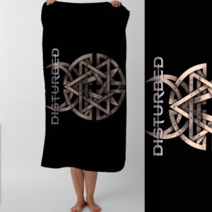 Рушник Disturbed рок гурт дістербед 1 пляжний з принтом ВСІ розміри