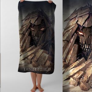 Рушник Disturbed рок гурт дістербед пляжний з принтом ВСІ розміри