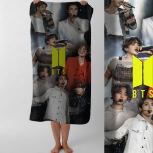 Рушник BTS гурт K pop музика 9 пляжний з принтом ВСІ розміри