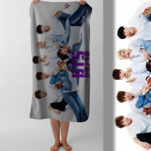 Рушник BTS гурт K pop музика 6 пляжний з принтом ВСІ розміри