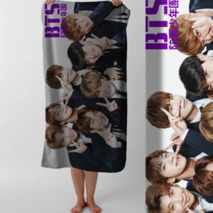 Рушник BTS гурт K pop музика 4 пляжний з принтом ВСІ розміри