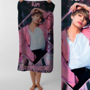 Рушник BTS гурт K pop музика 3 пляжний з принтом ВСІ розміри