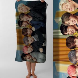 Рушник BTS гурт K pop музика 2 пляжний з принтом ВСІ розміри