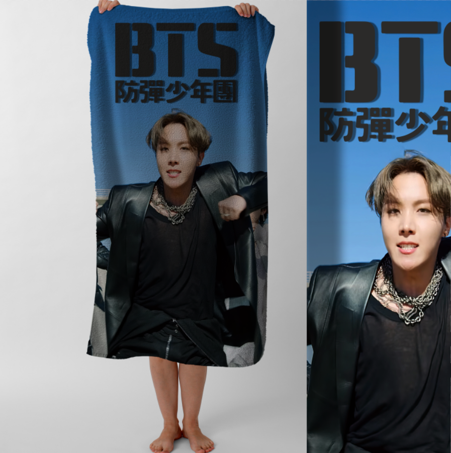 Рушник BTS гурт K pop музика 10 пляжний з принтом ВСІ розміри