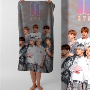 Рушник BTS гурт K pop музика пляжний з принтом ВСІ розміри