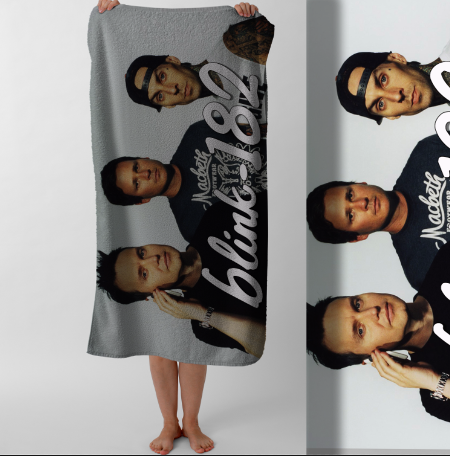 Рушник Blink 182 блінк рок гурт музика 17 пляжний з принтом ВСІ розміри