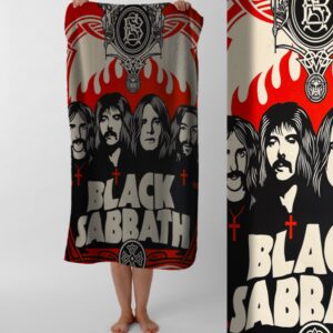 Рушник Black Sabbath блек саббат рок гурт музика 3 пляжний з принтом ВСІ розміри