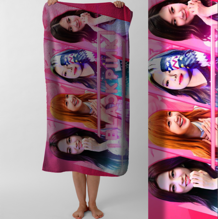 Рушник Blackpink блекпінк гурт K pop музика 777 пляжний з принтом ВСІ розміри