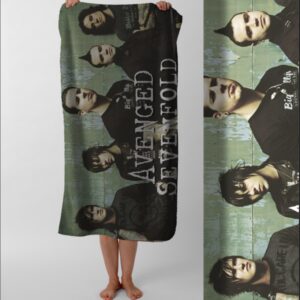 Рушник Avenged Sevenfold рок гурт авенгед севенфолд 1 пляжний з принтом ВСІ розміри