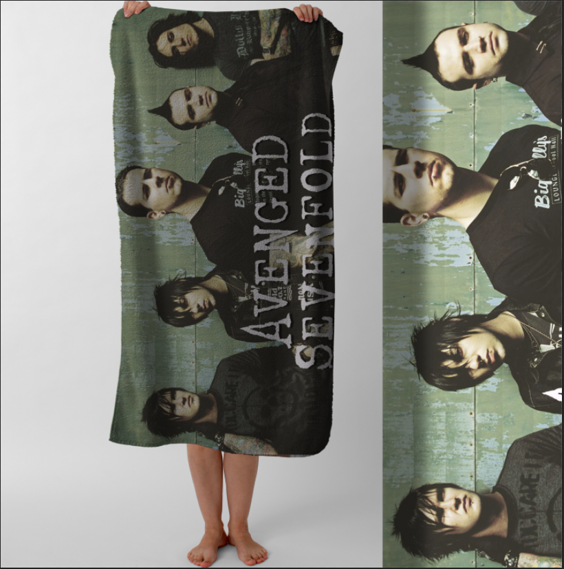 Рушник Avenged Sevenfold рок гурт авенгед севенфолд 1 пляжний з принтом ВСІ розміри