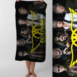 Рушник Aerosmith аеросміт хард рок гурт музика 5 пляжний з принтом ВСІ розміри