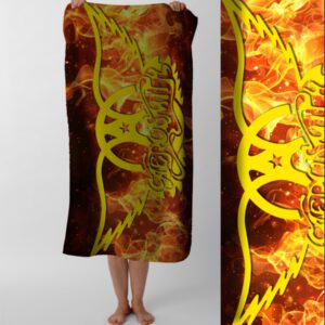 Рушник Aerosmith аеросміт хард рок гурт музика 35 пляжний з принтом ВСІ розміри