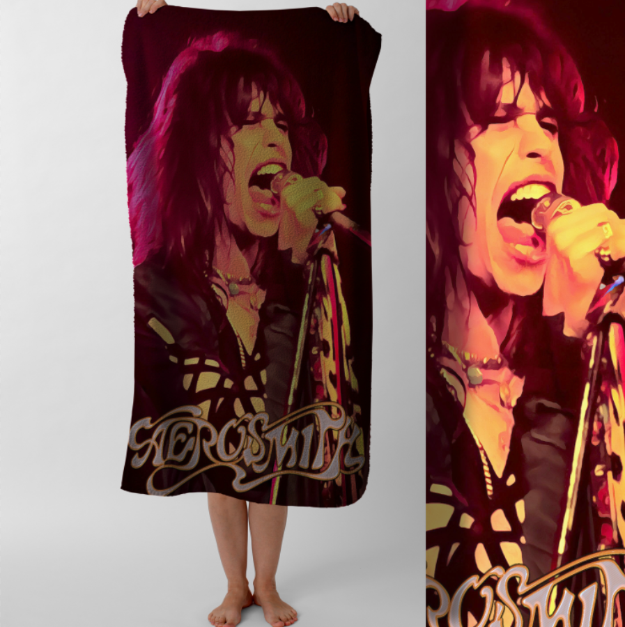 Рушник Aerosmith аеросміт хард рок гурт музика 3 пляжний з принтом ВСІ розміри