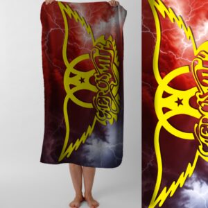 Рушник Aerosmith аеросміт хард рок гурт музика 11 пляжний з принтом ВСІ розміри