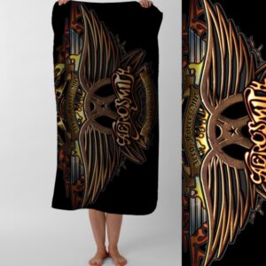 Рушник Aerosmith аеросміт хард рок гурт музика пляжний з принтом ВСІ розміри