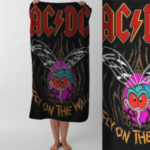 Рушник ACDC рок гурт 84 пляжний з принтом ВСІ розміри