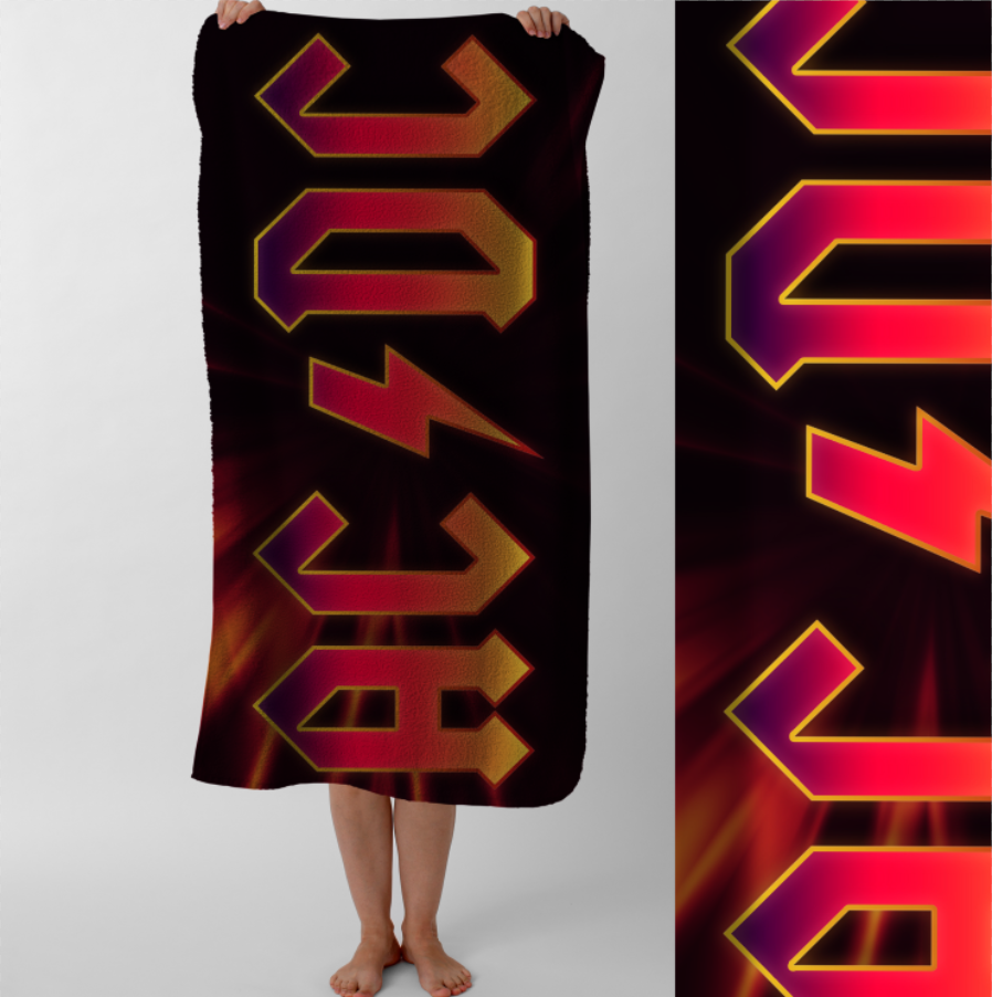 Рушник ACDC рок гурт 5 пляжний з принтом ВСІ розміри