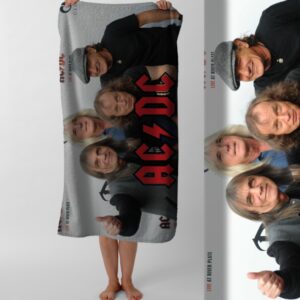 Рушник ACDC рок гурт 2 пляжний з принтом ВСІ розміри