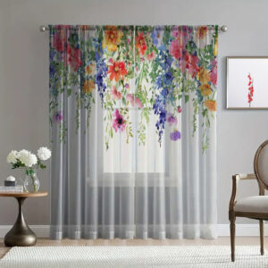 Гардина тюль Ніжні квіти польові каскад 45 принт ВСІ розміри