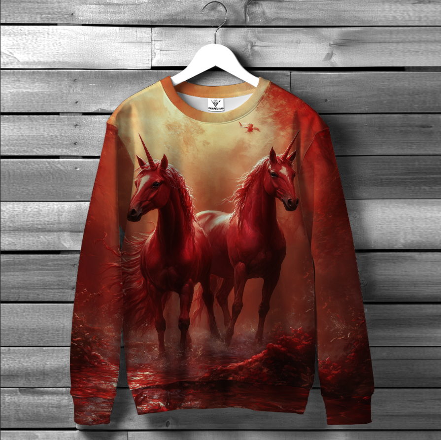 Світшот "З конем червоний єдиноріг" ВСІ Розміри Преміум тканина