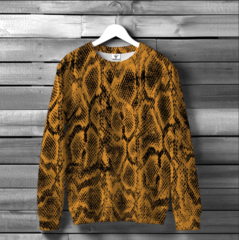 Світшот "Жовто оранжевий візерунок шкіра змії" ВСІ Розміри Преміум тканина