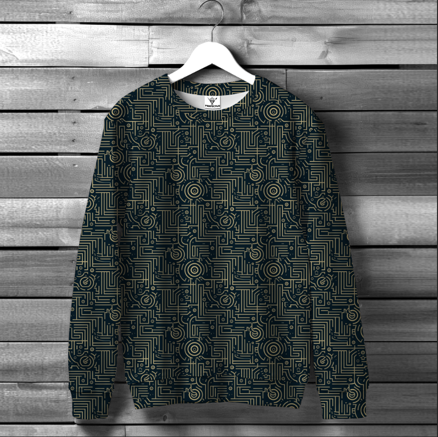 Світшот "Геометричні візерунки лабіринт" ВСІ Розміри Преміум тканина