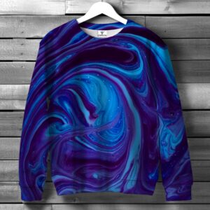 Світшот "Абстрактне розмиття бірюзово пурпурових фарб" ВСІ Розміри Преміум тканина