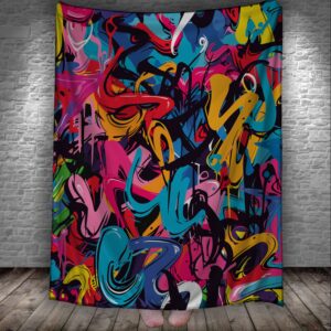 Плед Яскравий абстрактний графіті вуличне мистецтво 99 150х200 см