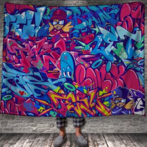 Плед Яскравий абстрактний графіті вуличне мистецтво 7 150х200 см