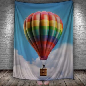 Плед Яскрава райдужна повітряна куля в небі 150х200 см