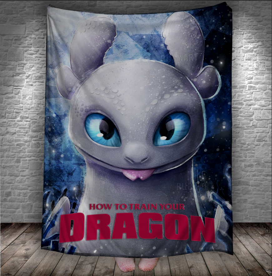 Плед Як приборкати дракона Денна Фурія мультик 1 150х200 см