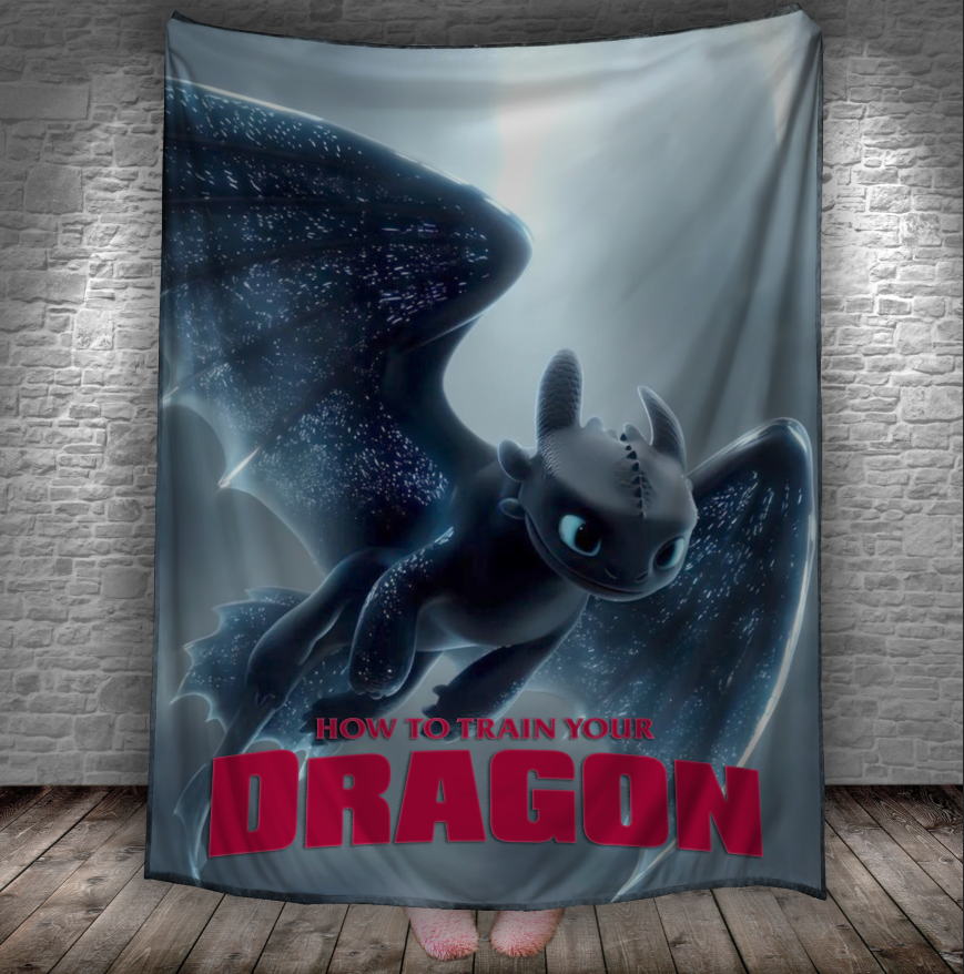 Плед Як приборкати дракона Беззубик мультик 8 150х200 см