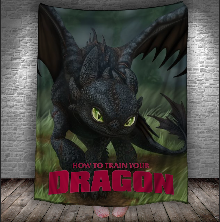 Плед Як приборкати дракона Беззубик мультик 3 150х200 см