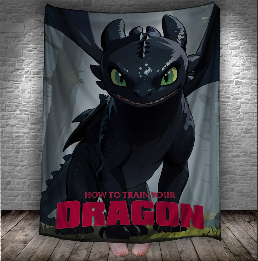 Плед Як приборкати дракона Беззубик мультик 1 150х200 см