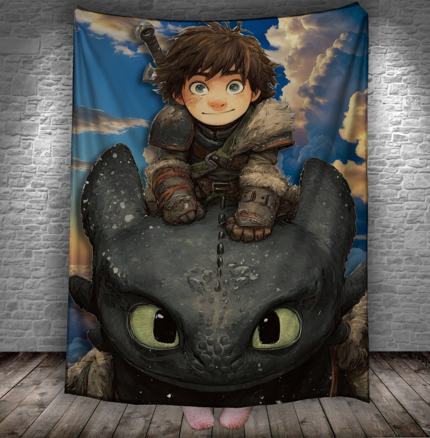 Плед Як приборкати дракона Беззубик Іккінг мультик 7 150х200 см