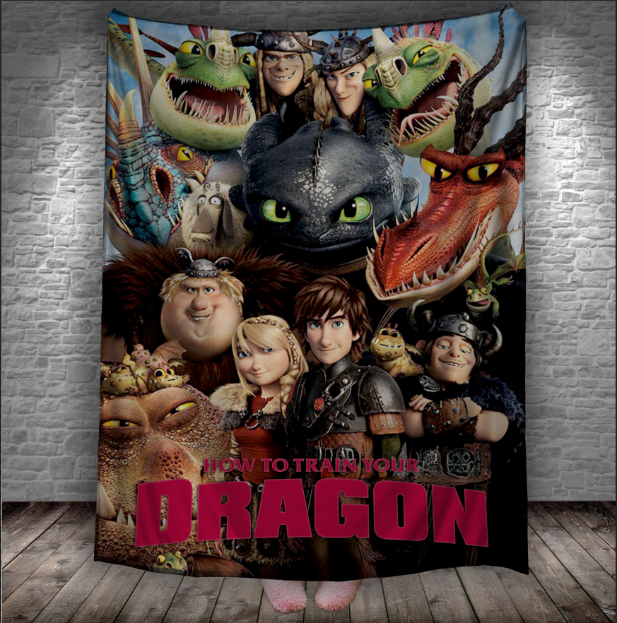 Плед Як приборкати дракона Беззубик Іккінг мультик 6 150х200 см