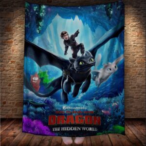 Плед Як приборкати дракона Беззубик Іккінг мультик 1 150х200 см