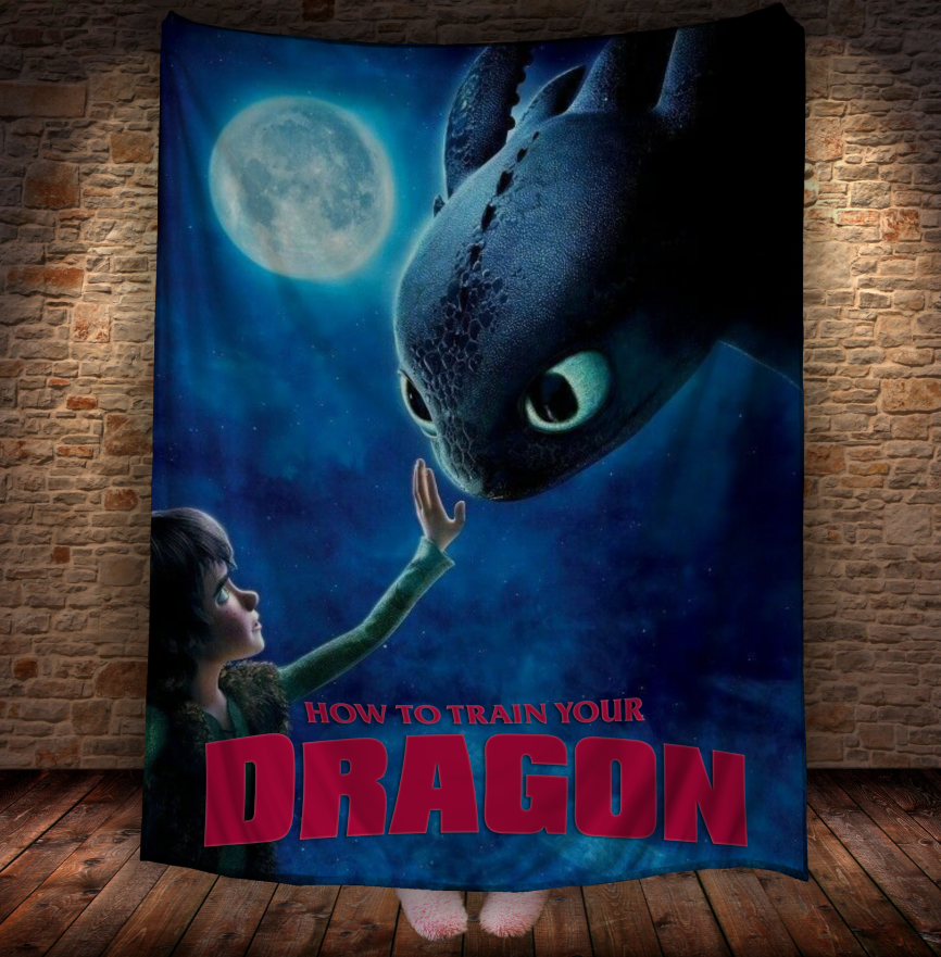 Плед Як приборкати дракона Беззубик Іккінг мультик 150х200 см