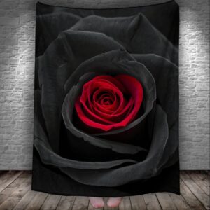 Плед Червоно чорна троянда 150х200 см