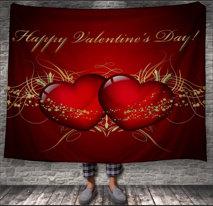 Плед Червоні серця валентинка день святого валентина 150х200 см
