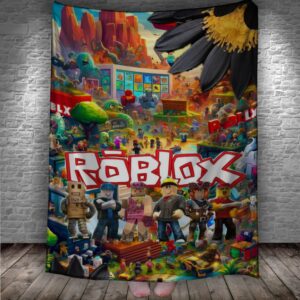 Плед Roblox роблокс гра постер логотип 18 150х200 см