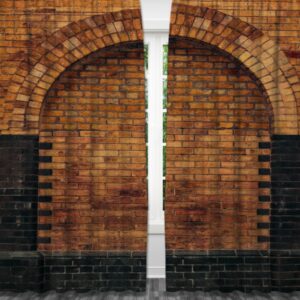 Штори Цегляна стіна з аркою Вінтажні двері Брама Фотоштора ВСІ розміри