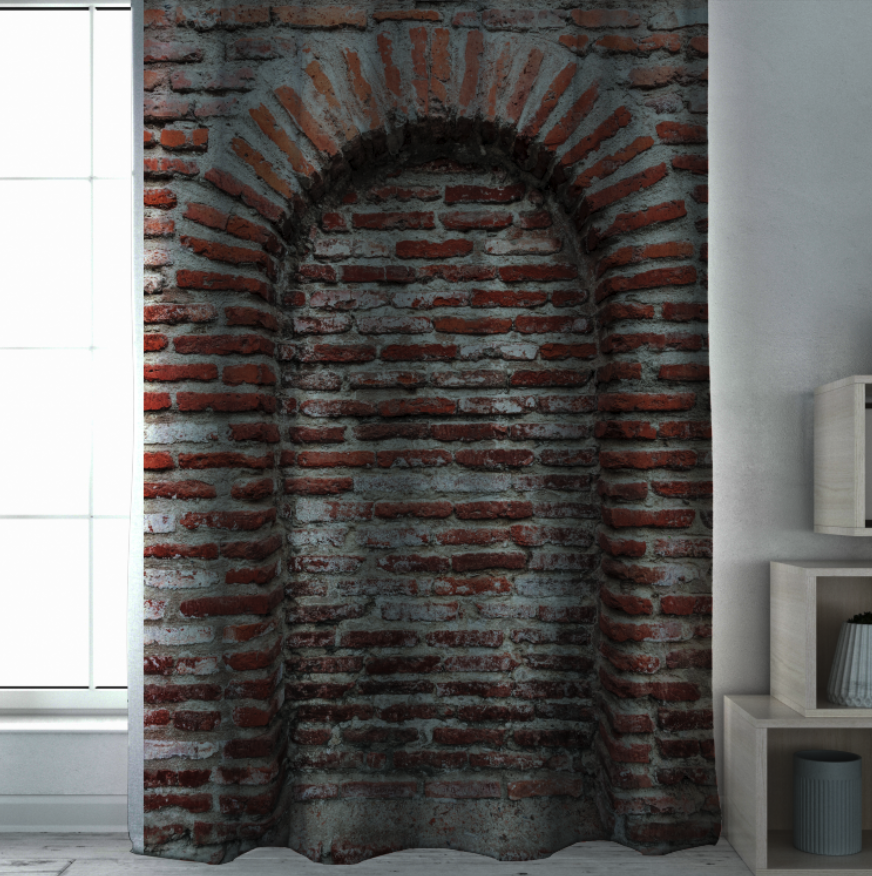 Штори Цегляна стіна з аркою Вінтажні двері Фотоштора ВСІ розміри