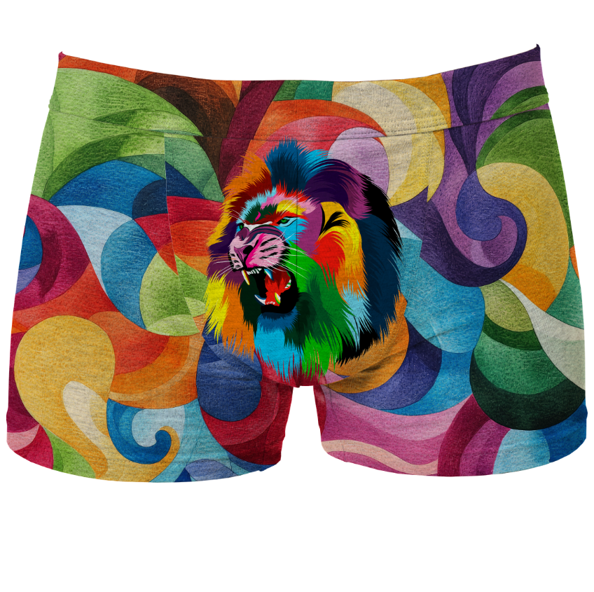 Труси чоловічі Яскравий барвистий лев боксери ВСІ розміри Premium
