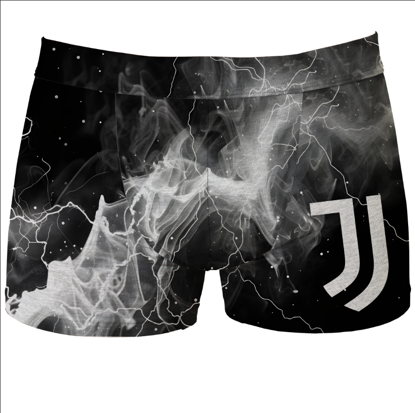 Труси чоловічі Ювентус футбол клуб логотип емблема боксери чорні ВСІ розміри Premium