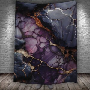 Плед Текстура мармуру із золотими тріщинами 150х200 см