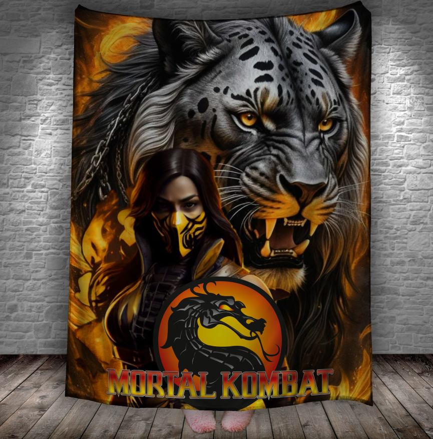 Плед Mortal Kombat Мортал Комбат Кітана з тигром 150х200 см