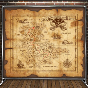 Фотозона банер pres wall Стародавня піратська мапа 1 Всі розміри