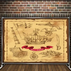 Фотозона банер pres wall Стародавня піратська мапа Всі розміри